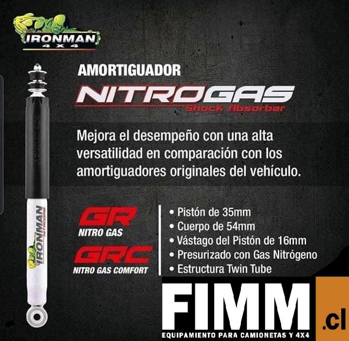 KIT DE SUSPENSION IRONMAN VERSION NITRO GAS PARA FORD RANGER 2012+ (CON ADD A LEAF 2")