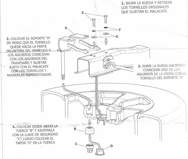 SEGURO RUEDA DE REPUESTO STEEL TIGER - PARA TOYOTA 4RUNNER  2010+