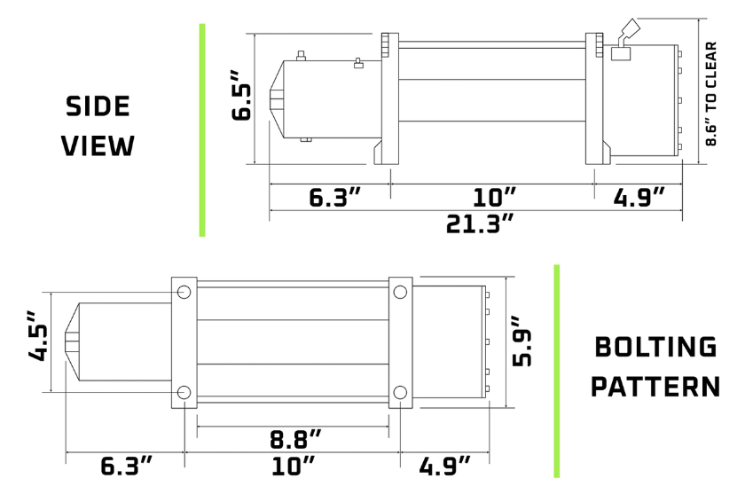 WINCH ELECTRICO 12V - MARCA IRONMAN DE 12,000LB CON CABLE DE ACERO