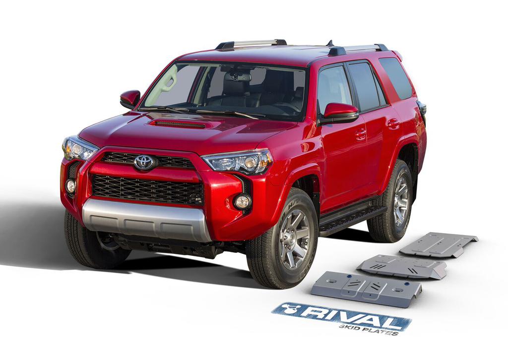 PACK DE SKID PLATE MARCA RIVAL - PARA TOYOTA 4RUNNER 2003-2009 / 2010+ (3 PLACAS DE ACERO 3mm)