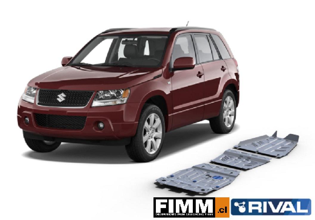 PACK DE SKID PLATES MARCA RIVAL - PARA SUZUKI GRAND VITARA 2005+ / GRAND NOMADE 2005+  (3 PLANCHAS ACERO 3mm)