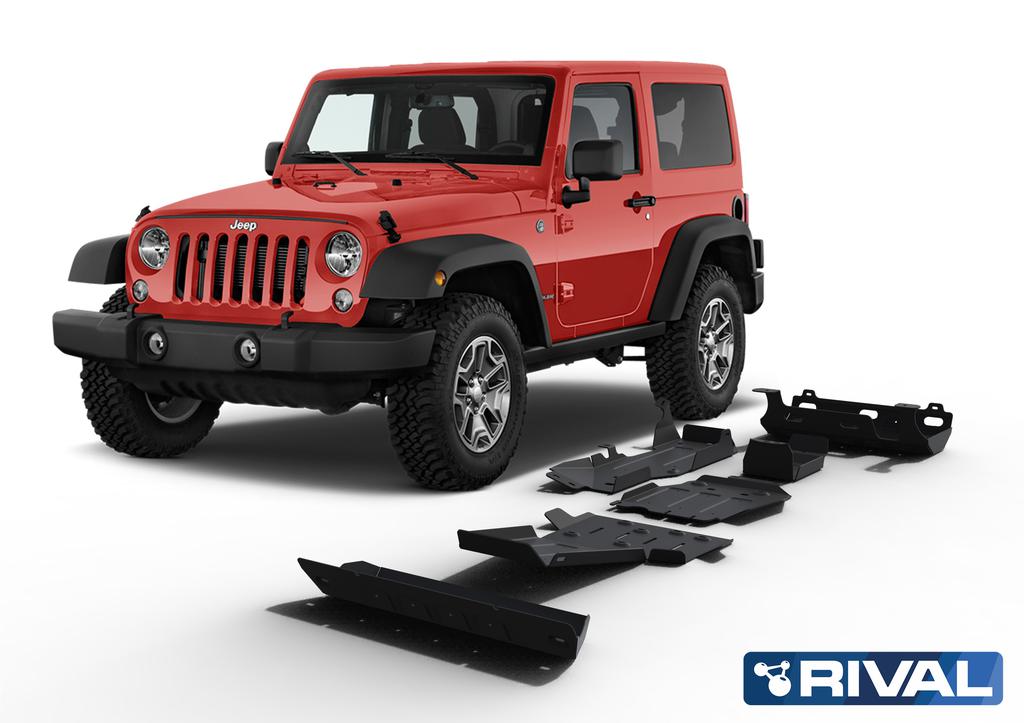 PACK DE SKID PLATES MARAC RIVAL - PARA JEEP WRANGLER JK 2006+ (6 PLACAS DE ACERO 3mm)