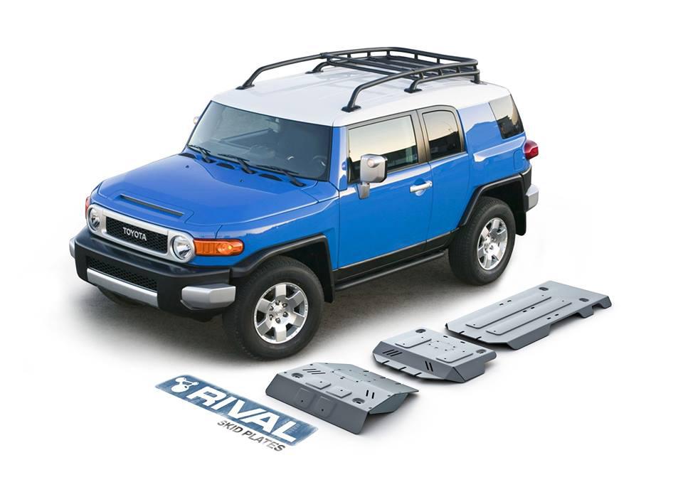 PACK DE SKID PLATE MARCA RIVAL - PARA TOYOTA FJ CRUISER 2007-2017  (3 PLACAS DE ACERO 3mm)