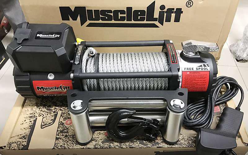 WINCH ELECTRICO 12v  MUSCLELIFT DE 12.500 Lbs CABLE DE ACERO