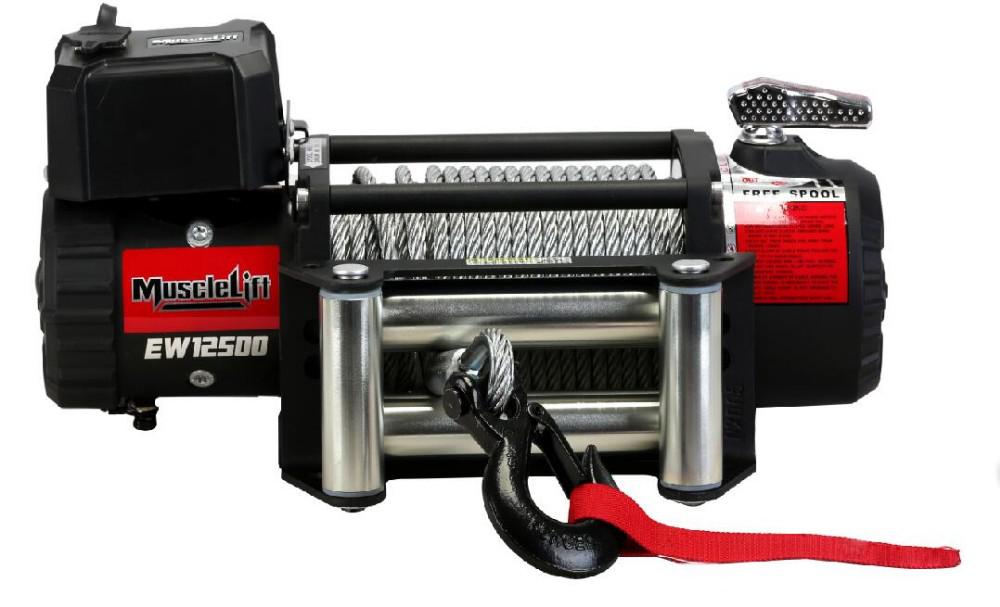 WINCH ELECTRICO 12v  MUSCLELIFT DE 12.500 Lbs CABLE DE ACERO