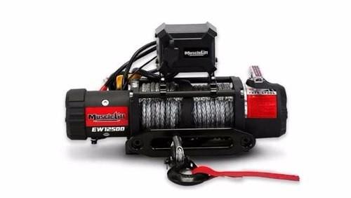 WINCH ELECTRICO 12v  MUSCLELIFT DE 12.500 Lbs PIOLA SINTETICA 