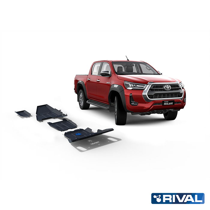 PROTECCIÓN INFERIOR - PARA TOYOTA HILUX REVO 2023+ (3 PLACAS DE ACERO 3mm) E6 -