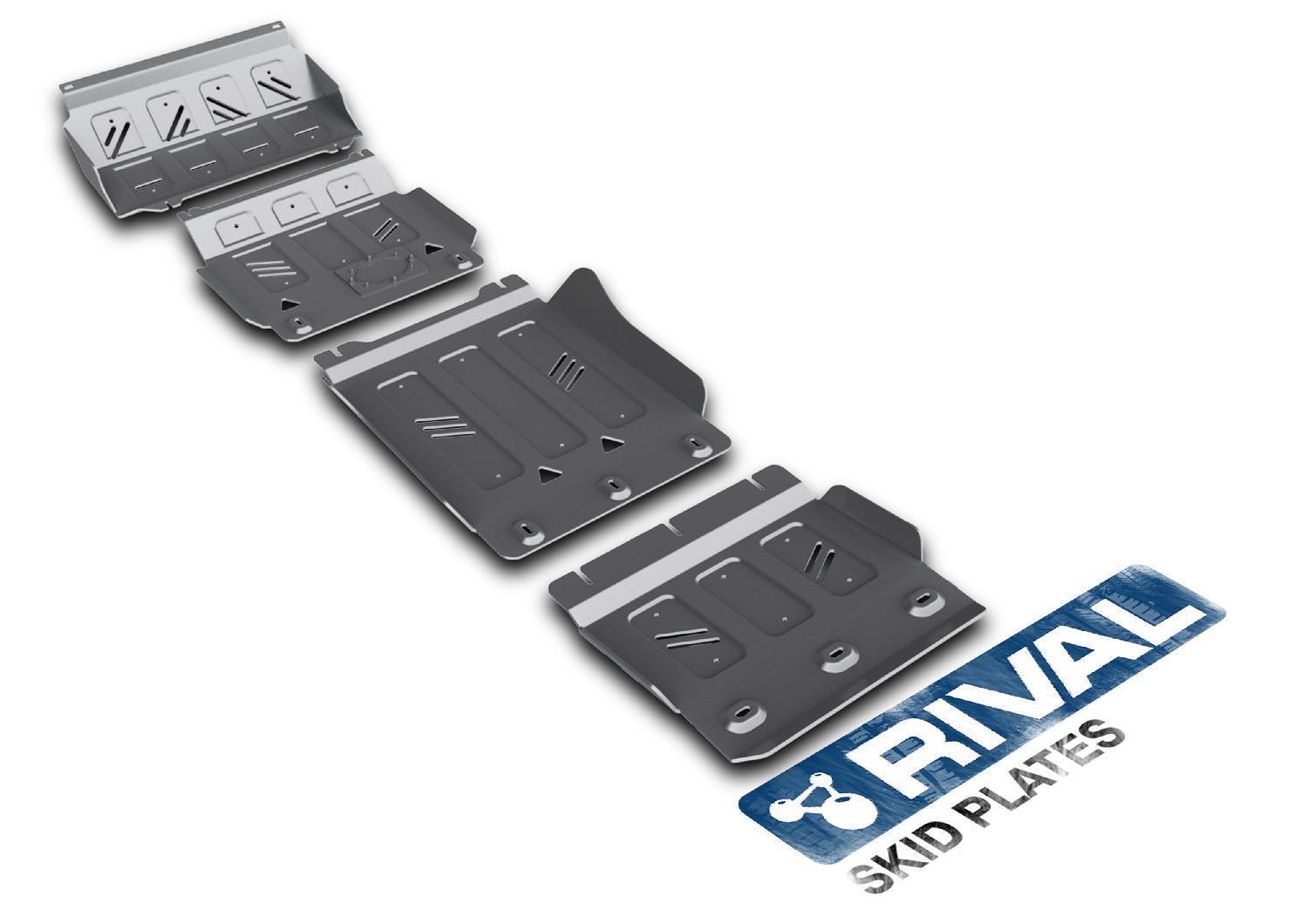 PACK DE SKID PLATES MARCA RIVAL - PARA TOYOTA LAND CRUISER PRADO 1996-2002 (4 PLACAS DE ACERO 3mm)