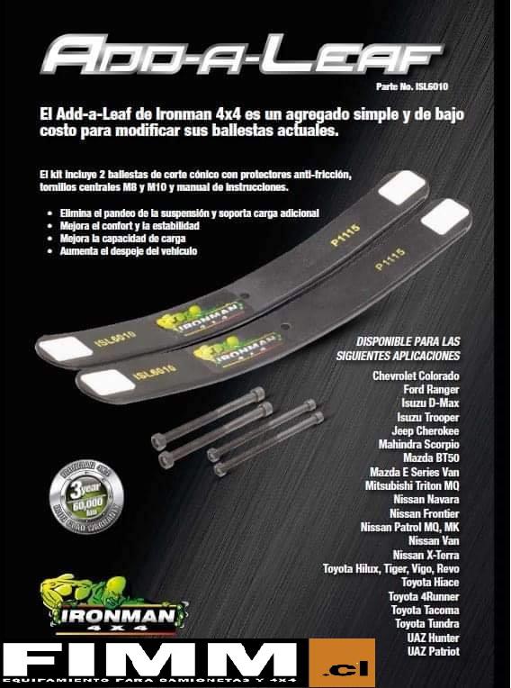 KIT DE SUSPENSION IRONMAN VERSION FOAMCELL - PARA TOYOTA HILUX VIGO 2005-2015 (CON ADD A LEAF 2")