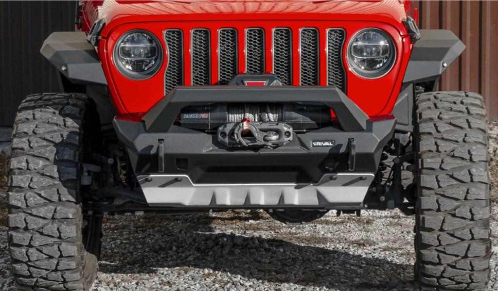 BUMPER DELANTERO ANGOSTO DE ALUMINIO MARCA RIVAL - PARA JEEP JK / JL / GLADIATOR -