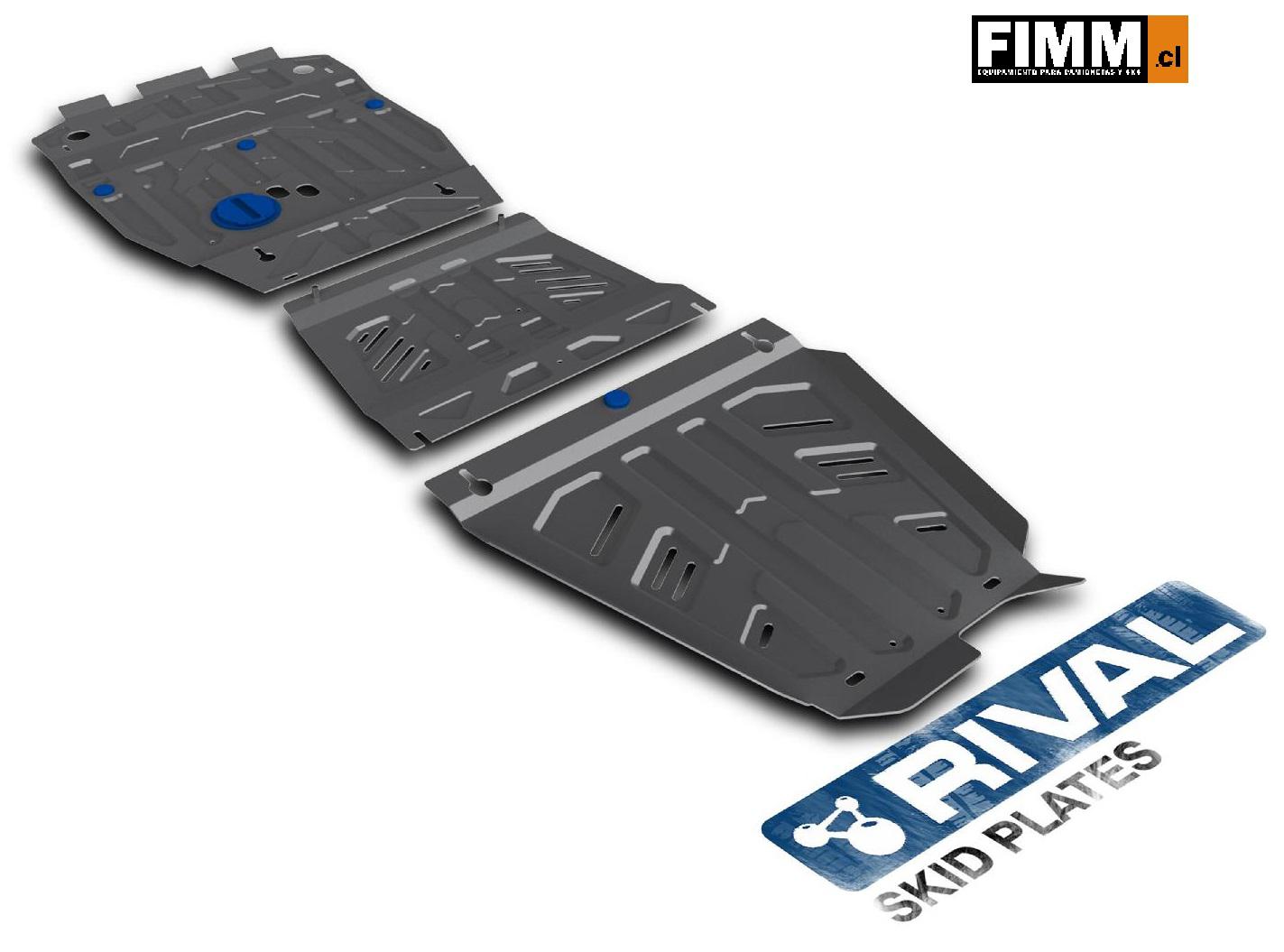 PACK DE SKID PLATES MARCA RIVAL - PARA SUZUKI GRAND VITARA 2005+ / GRAND NOMADE 2005+  (3 PLANCHAS ACERO 3mm)