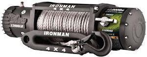 WINCH ELÉCTRICO 12V  MARCA IRONMAN DE 12000LB CON CABLE SINTÉTICO