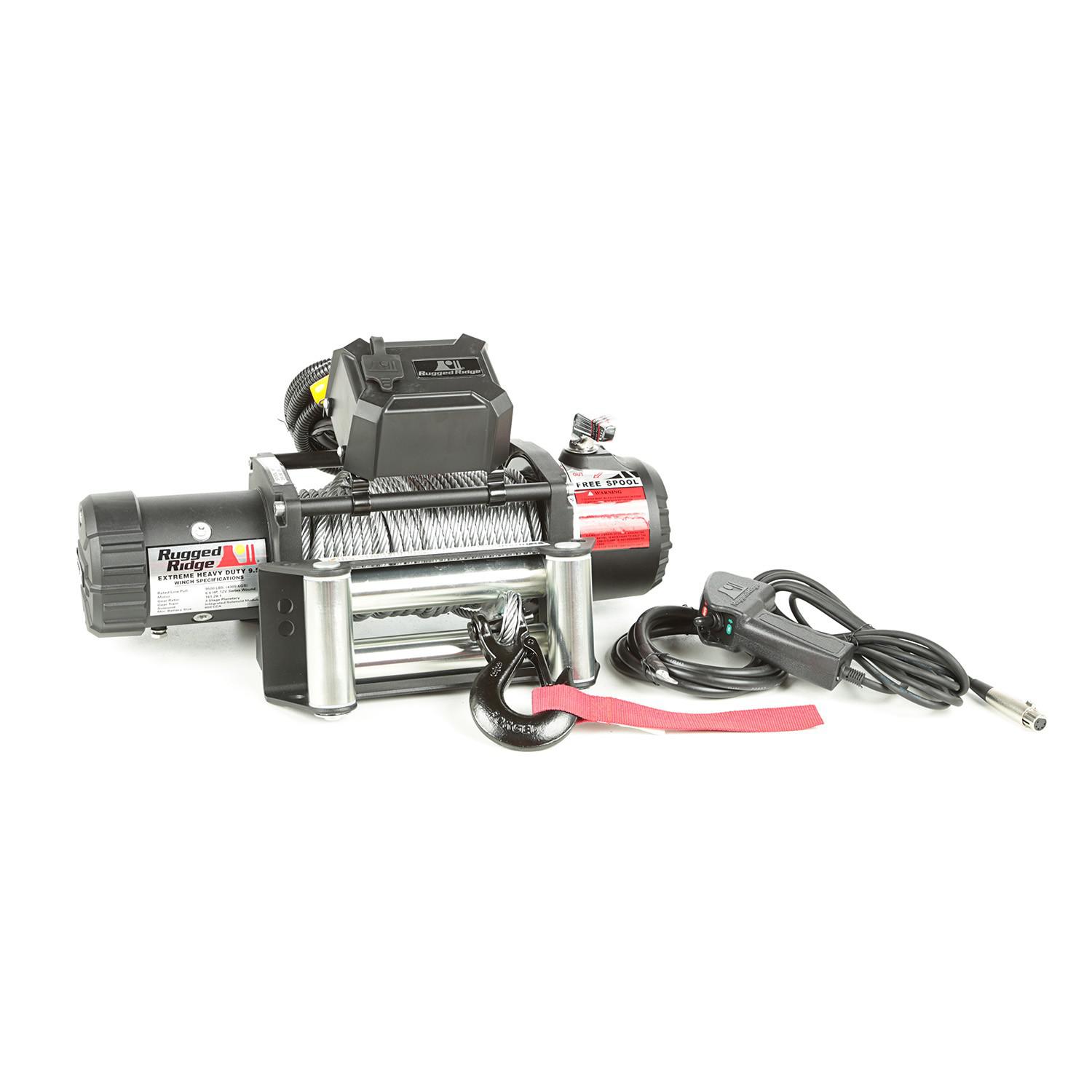 WINCH ELECTRICO 12v RUGGER RIDGE 9.500 Lbs CABLE DE ACERO