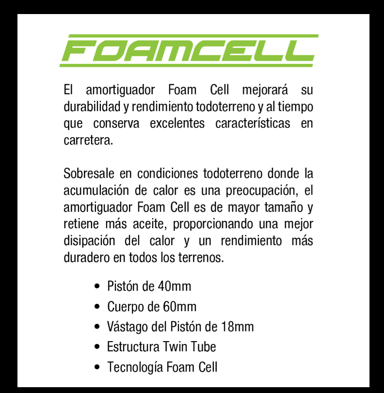 KIT DE SUSPENSIÓN FOAMCELL (CON ADD A LEAF)