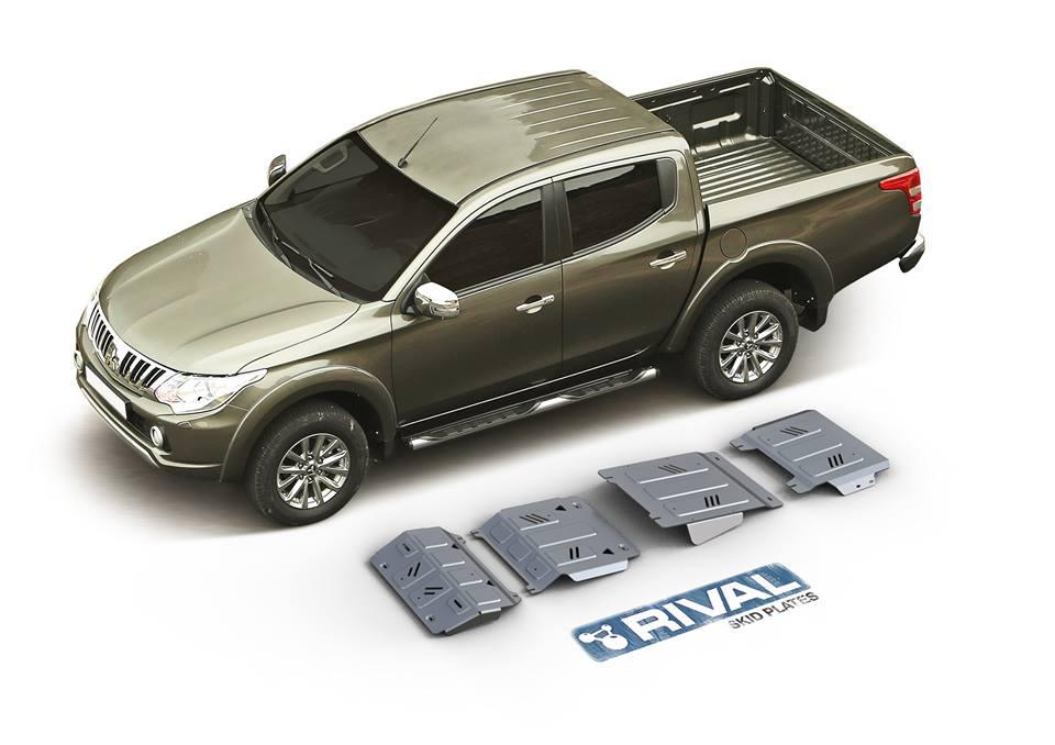 PACK DE SKID PLATE MARCA RIVAL - PARA MITSUBISHI NEW L200  2019+ / FIAT FULLBACK, 2016+ (4 PLACAS DE ACERO 3mm)