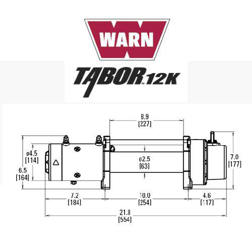 WINCHE WARN MODELO TABOR DE 12000Lbs PIOLA/CABLE DE ACERO