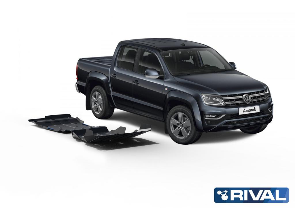 PACK DE SKID PLATE MARCA RIVAL - PARA VOLKSWAGEN AMAROK 2017+  (2 PLACAS DE ACERO 3mm)