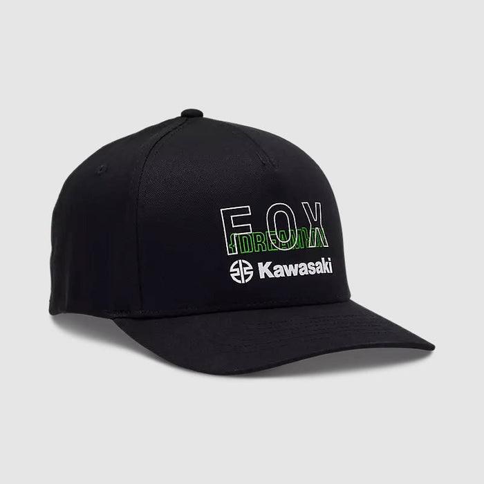 FOX JOCKEY KAWI FLEXFIT HAT NEGRO LOGO KAWASAKI