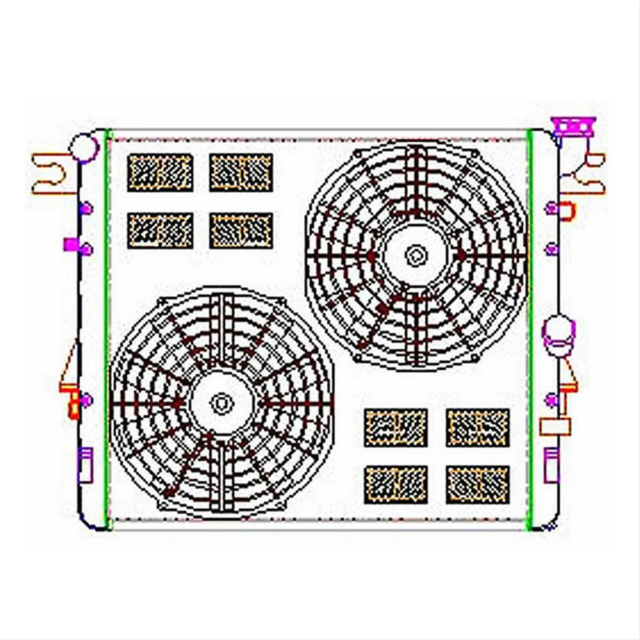 Griffin Aluminum Radiator w/Fan, Jeep JK