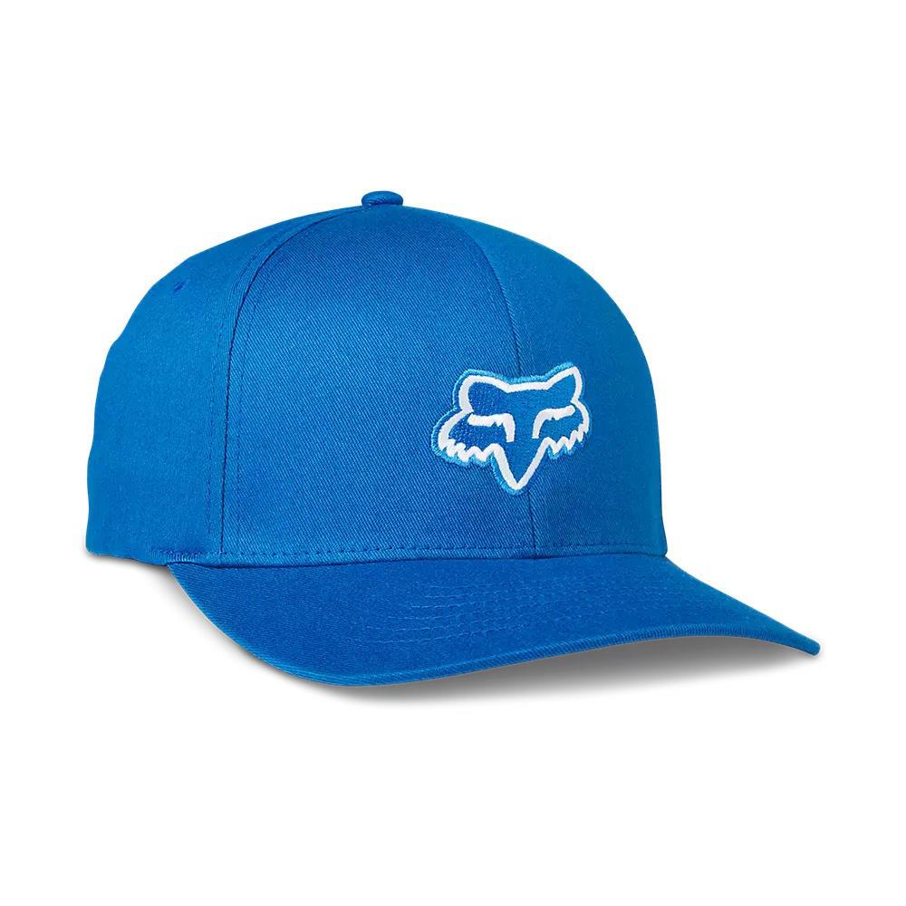 FOX JOCKEY LEGACY FLEXFIT HAT AZUL LOGO BLANCO