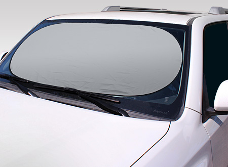 Parasol plegable de nylon plateado para el vehículo