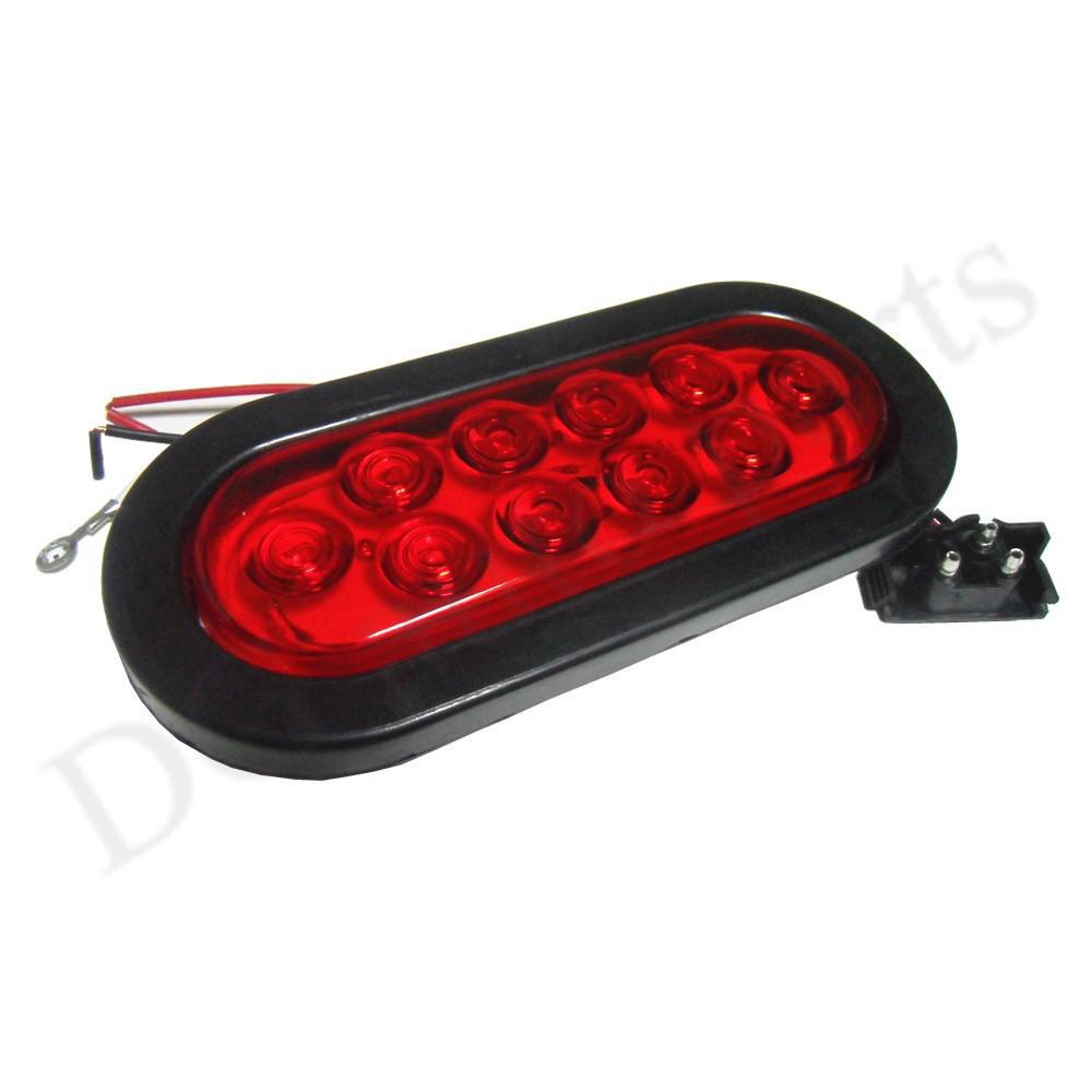 Foco led rojo ovalado bumper 