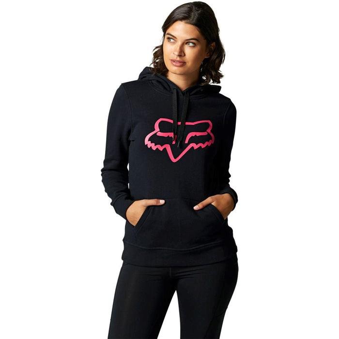 FOX POLERON CANGURO MUJER BOUNDARY NEGRO/ROSADO