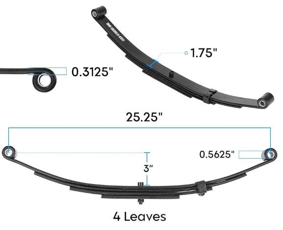 Miniatura PAQUETE RESORTE 4 HOJAS PARA 1600KG - Color: NEGRO