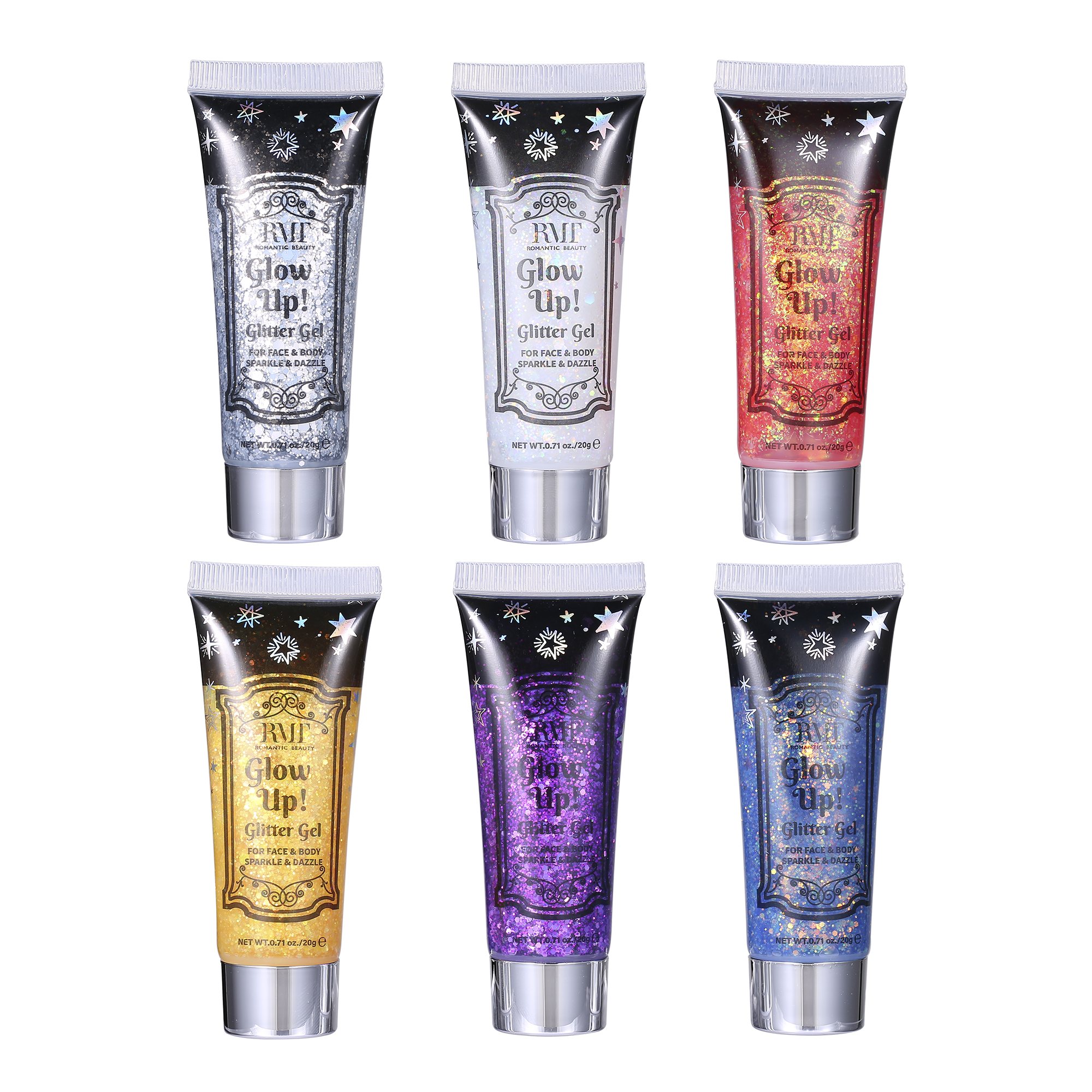 Pack 24 unidades  GLITTER GEL GLOW UP BODY AND FACE