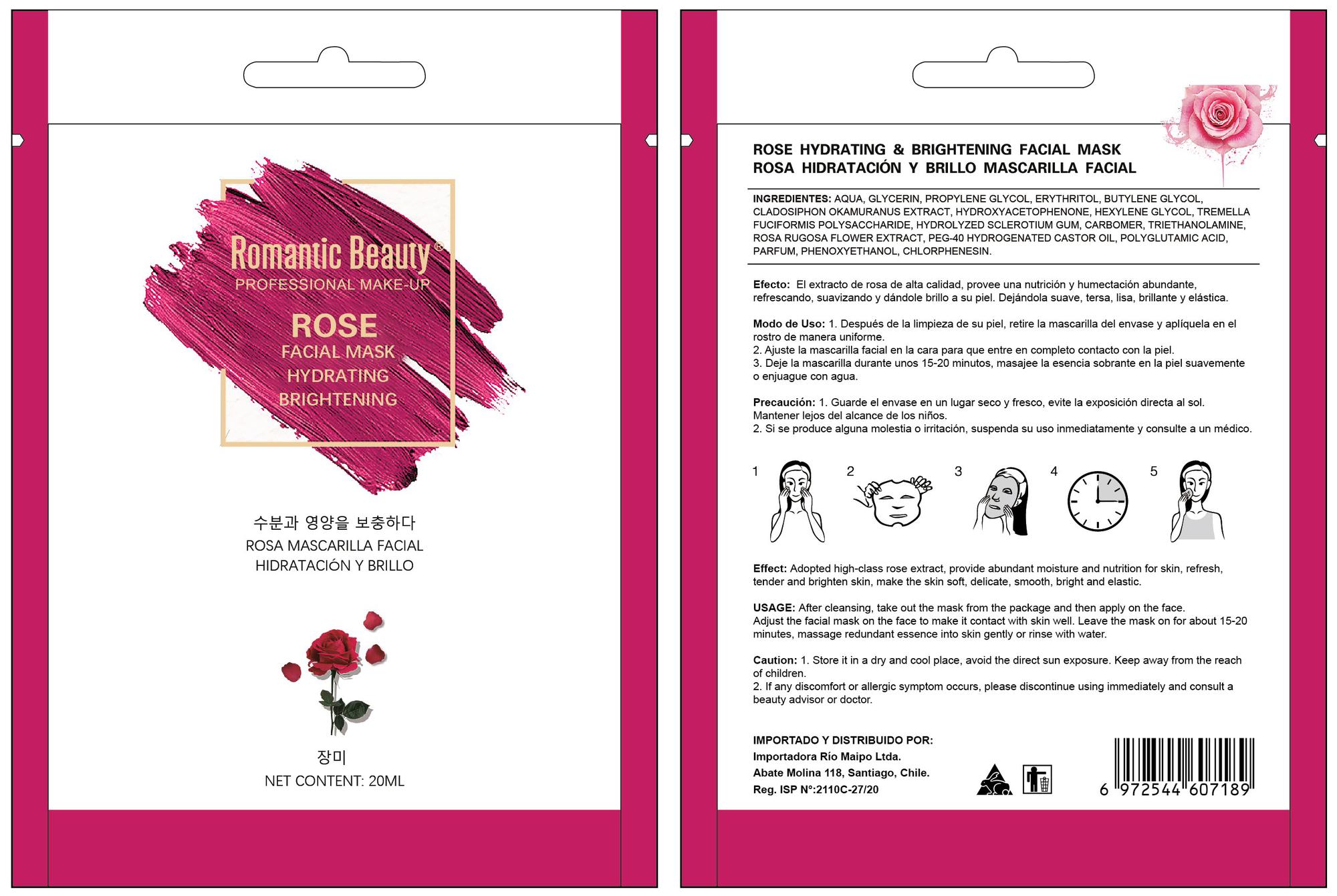 MASCARILLA FACIAL DE ROSAS(12pcs).