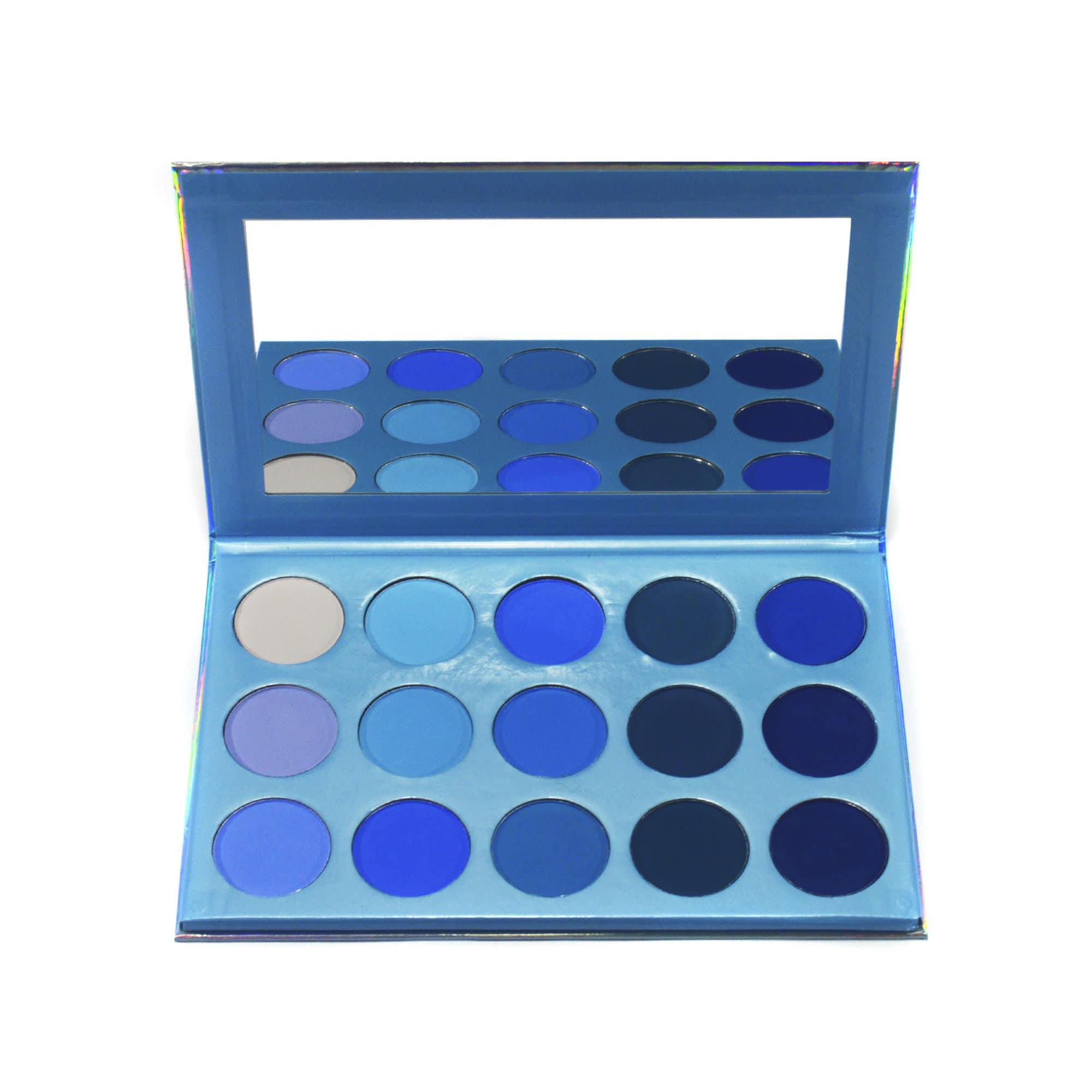 Pack de 12 unidades-Paleta de 15 sombras Romantic Beauty –  SMOOKY BLUE