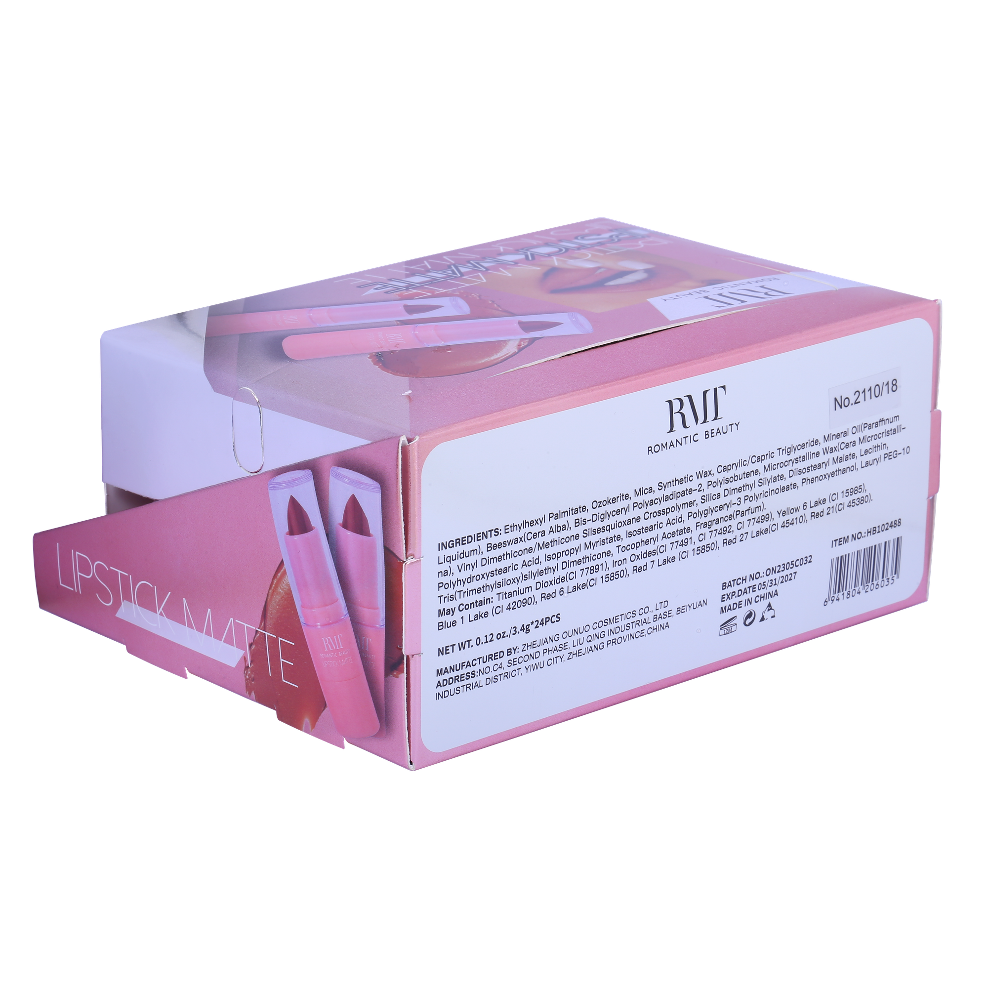 Pack 24 unidades LABIAL EN BARRA MATTE