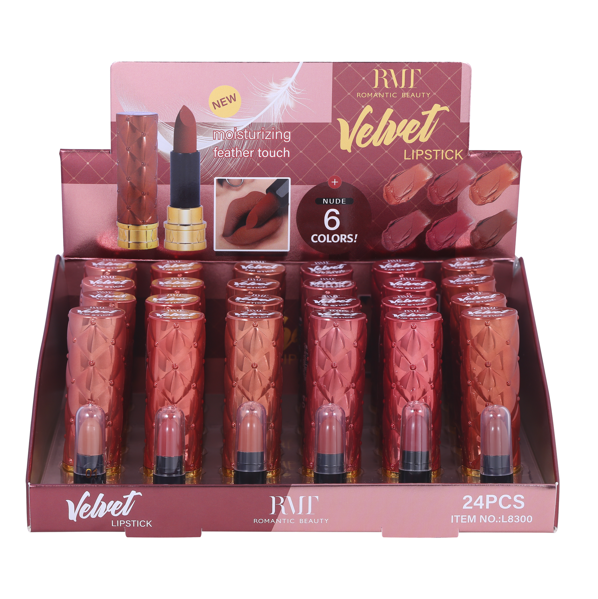 Pack 24 unidades LIPSTICK VELVET NUDE FEATHER TOUCH