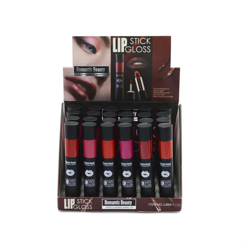 Pack de 24 unidades Labial + lipgloss 2 en 1 "Lipstick Gloss"