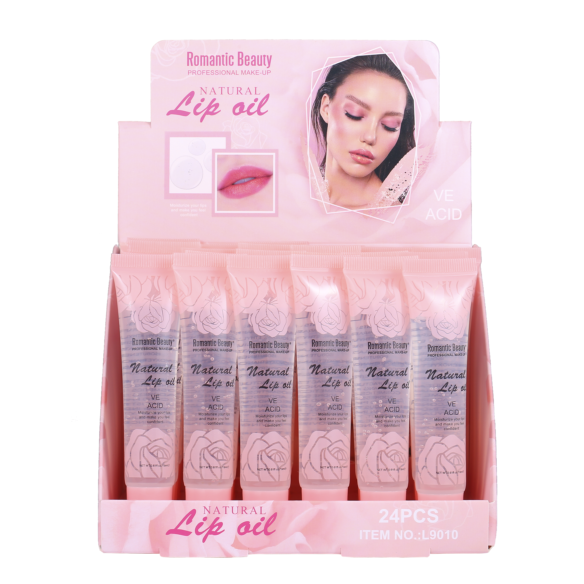 Pack de 24 unidades ACEITE DE LABIOS ROSAS