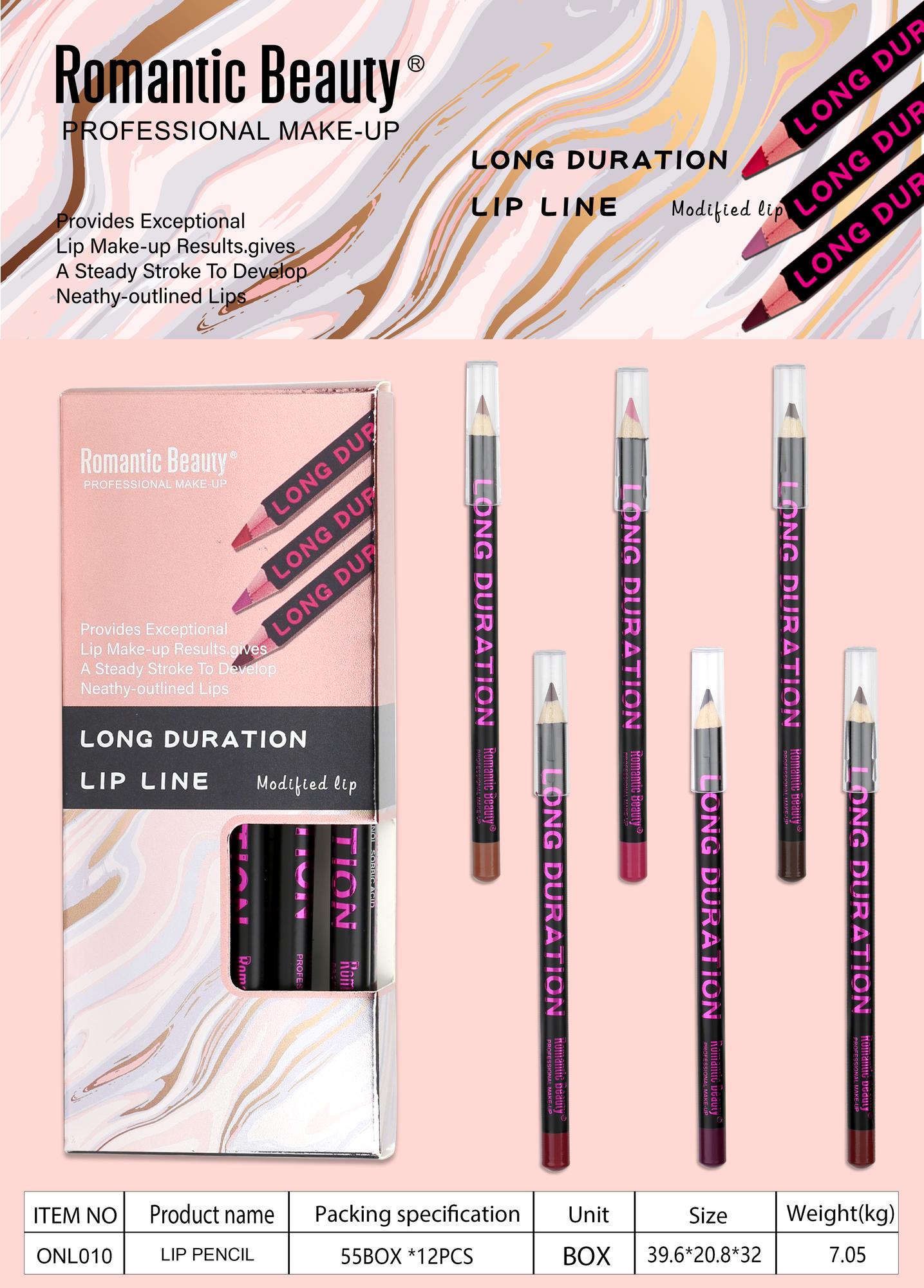 Pack 12 unidades. Lip Line. Long Duration.