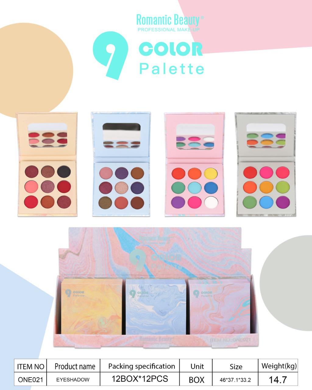 PACK DE 12 UNIDADES. Sombra. 9 COLORS PALETTE.