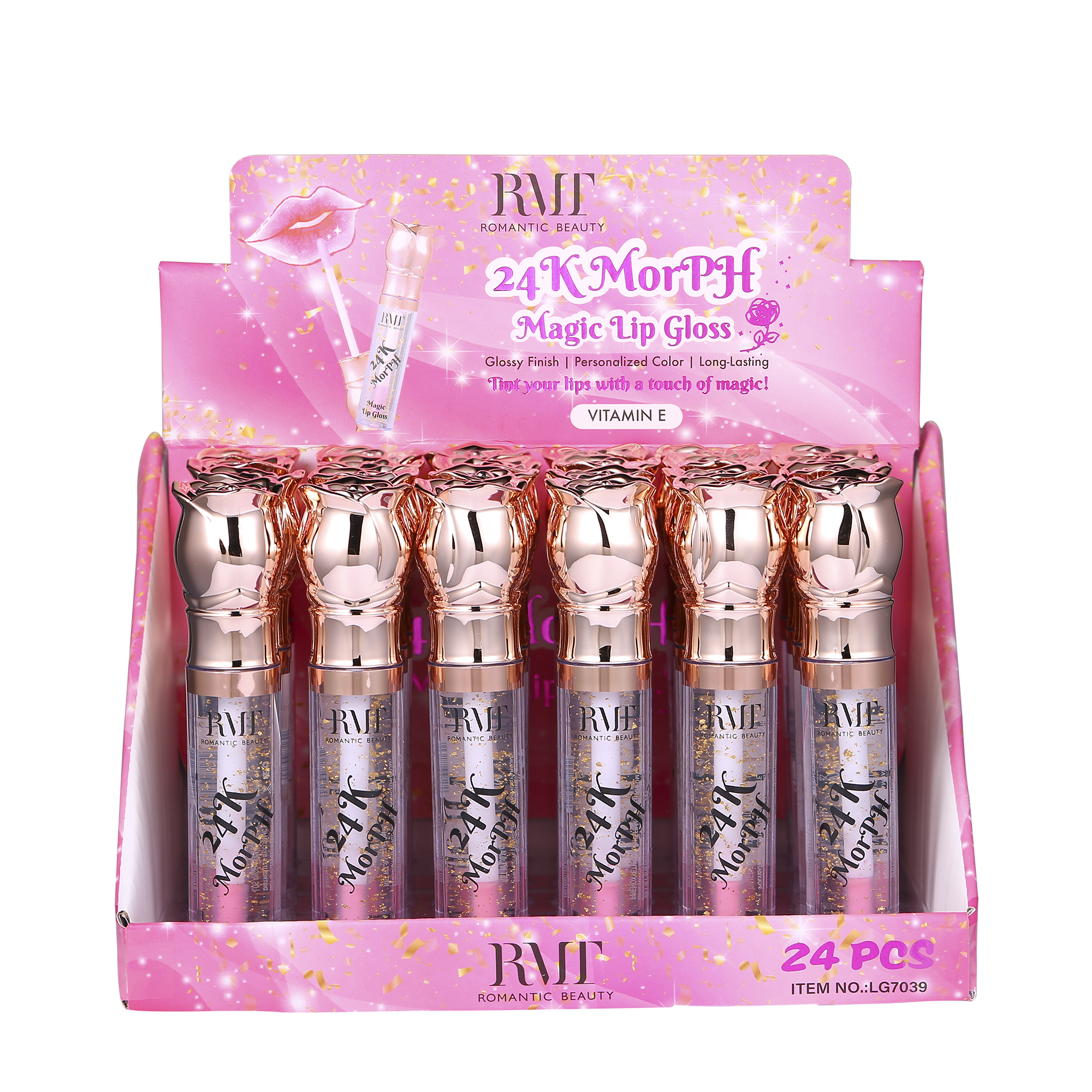 Pack de 24 unidades, MAGIC LIP GLOSS 24K MORPH