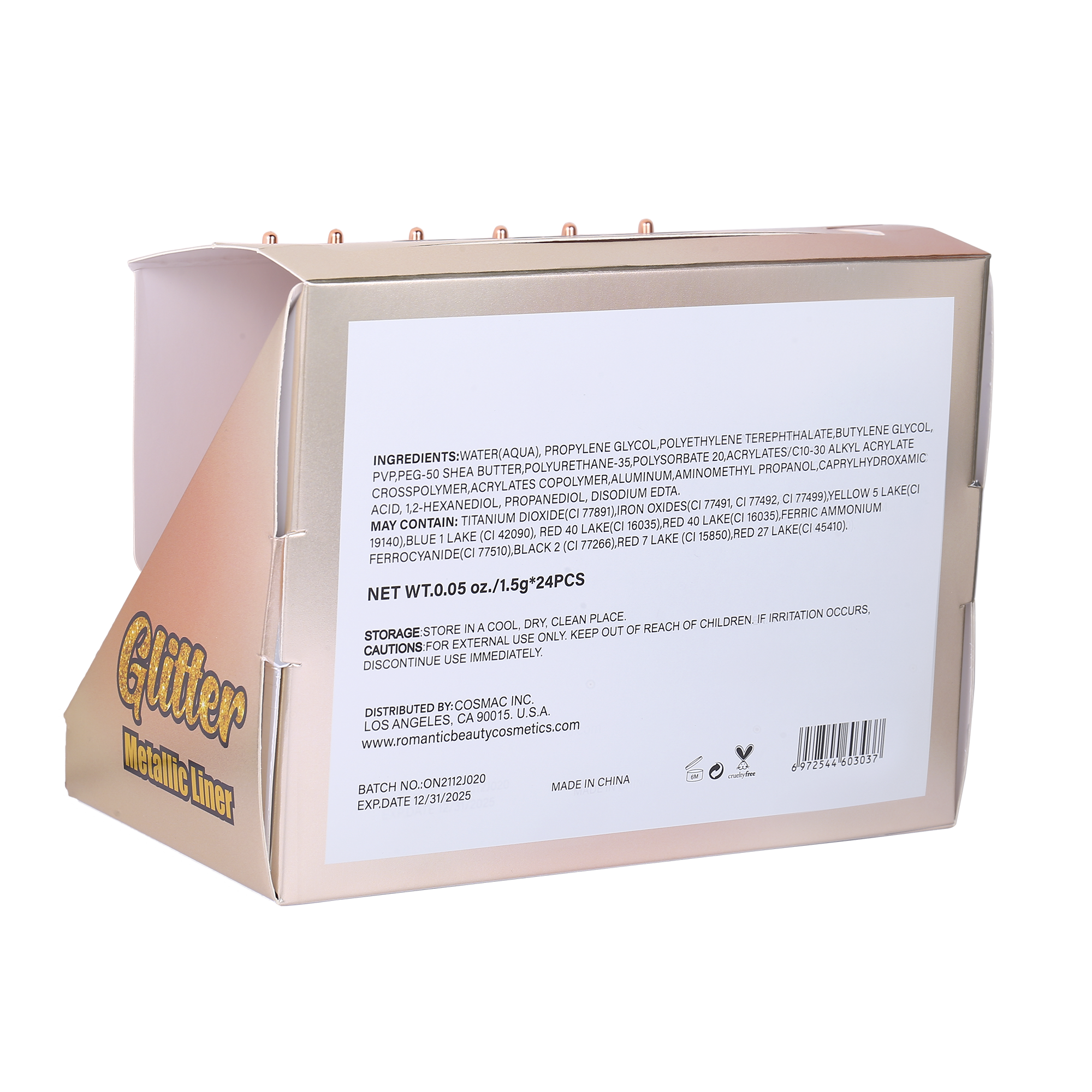 Pack 24 unidades DELINEADOR GLITTER METALLIC LINER