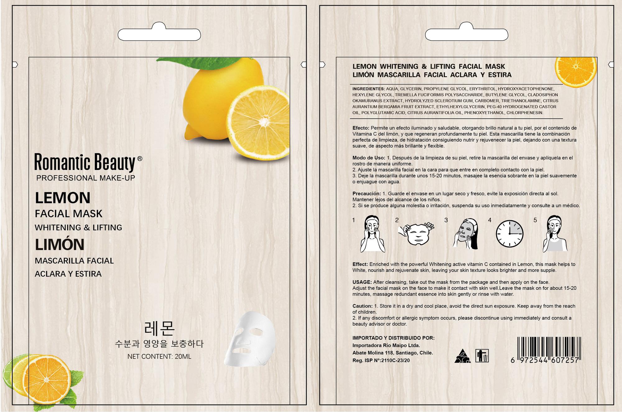 MASCARILLA FACIAL DE LIMÓN(12pcs).