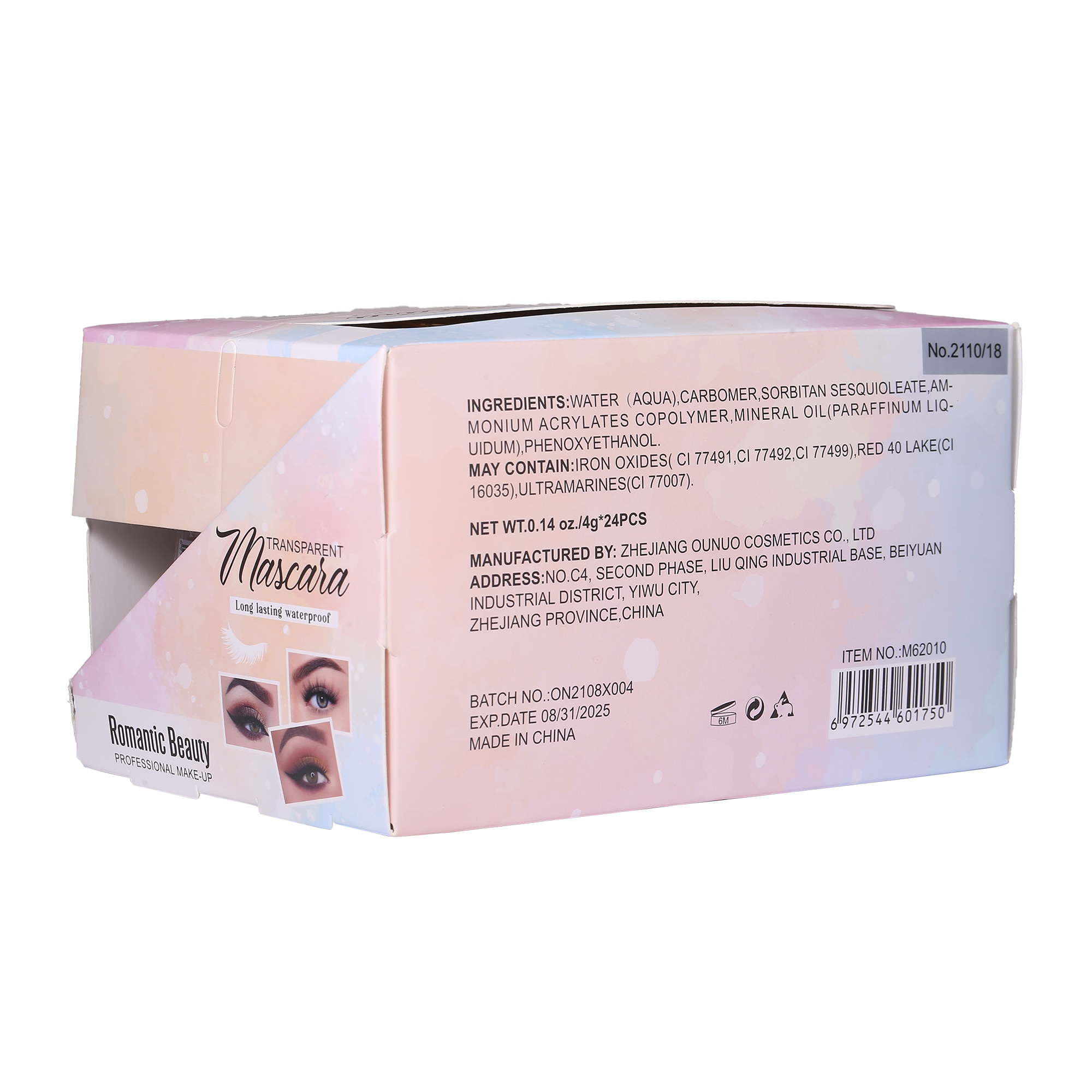 Pack de 24 unidades MASCARA DE PESTAÑAS TRANSPARENTE