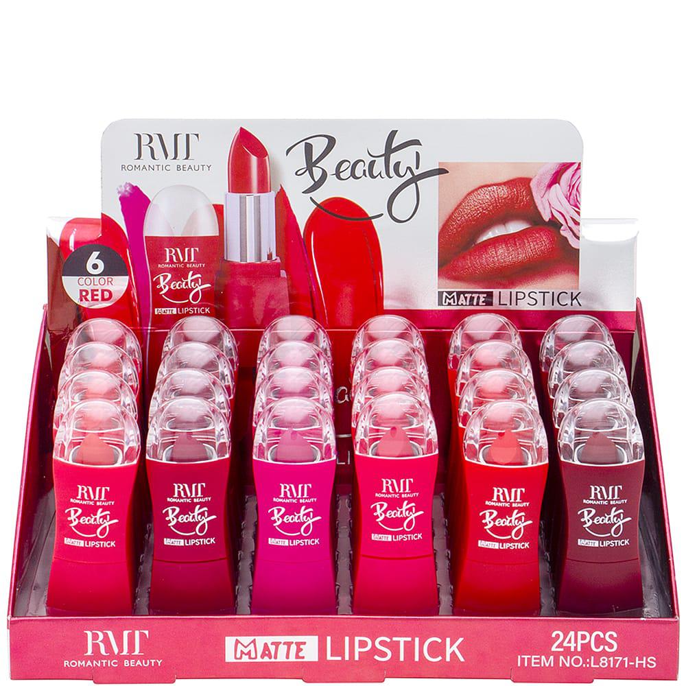 Pack de 24 unidades Labial matte "BEAUTY" - Tonos rojos