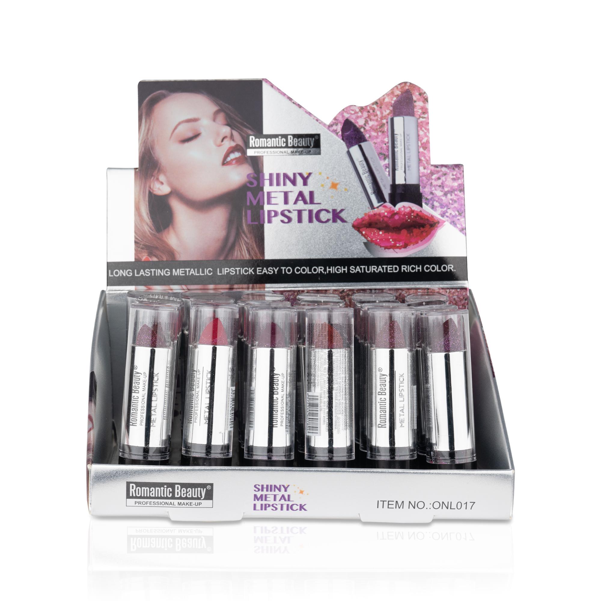 Pack de 24 unidades LABIAL EN BARRA SHINY METAL 