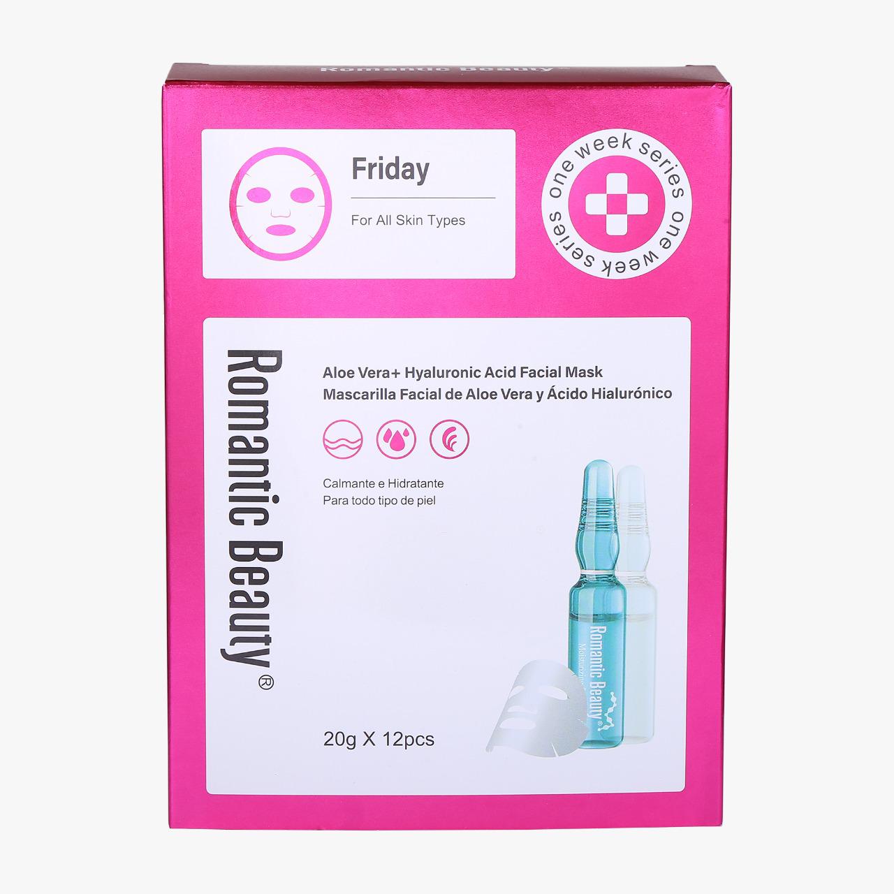 Mascarillas Hidratante de Aloe Vera + Acido Hialuronico (12pcs).