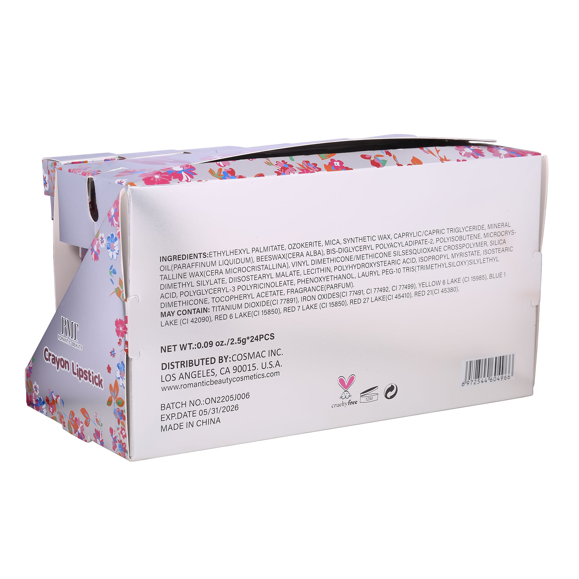 Pack 24 unidades LIPSTICK MATTE CRAYON  6 COLORS