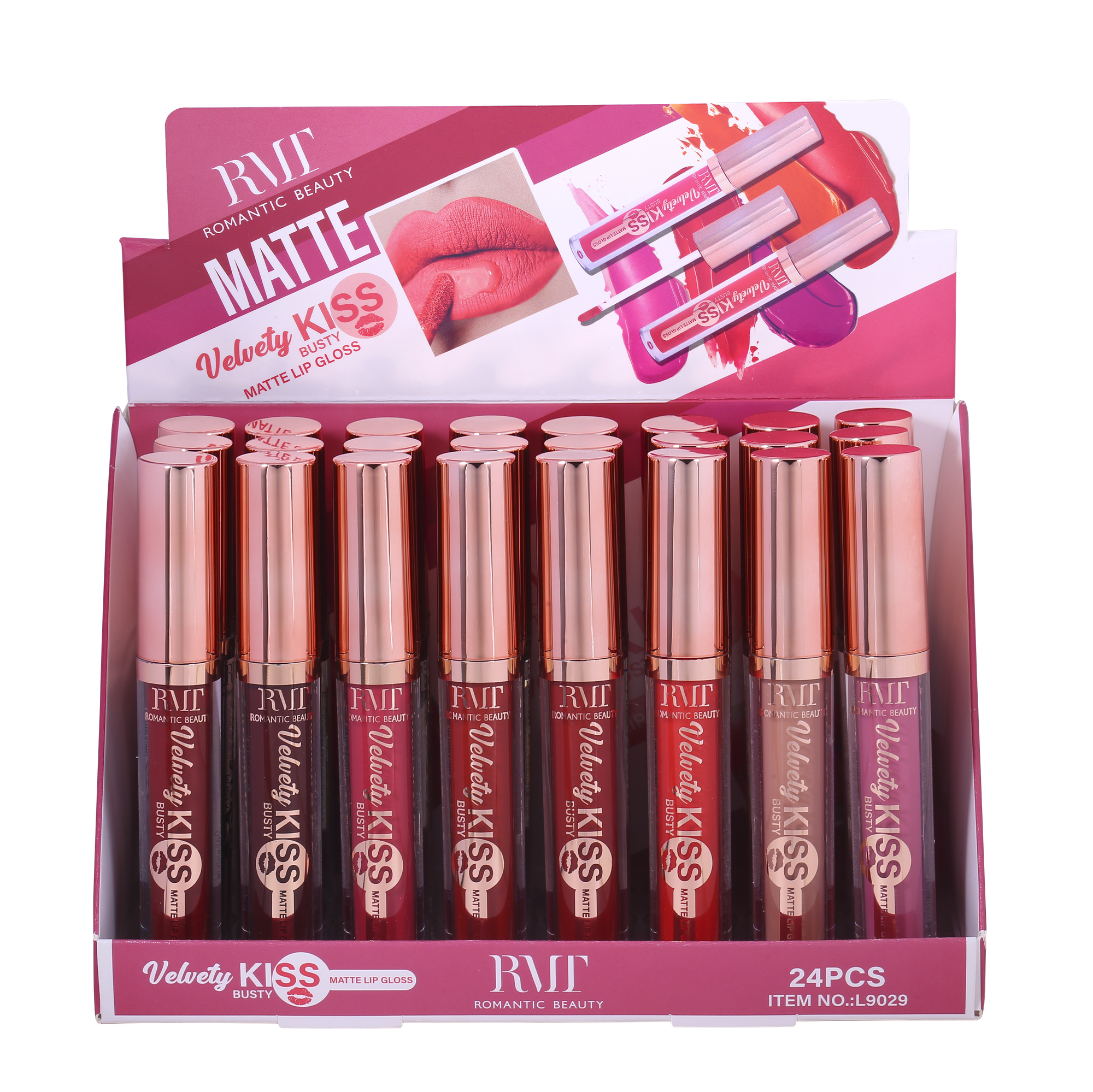 Pack 24 unidades LIP GLOSS VELVETY KISS MATTE