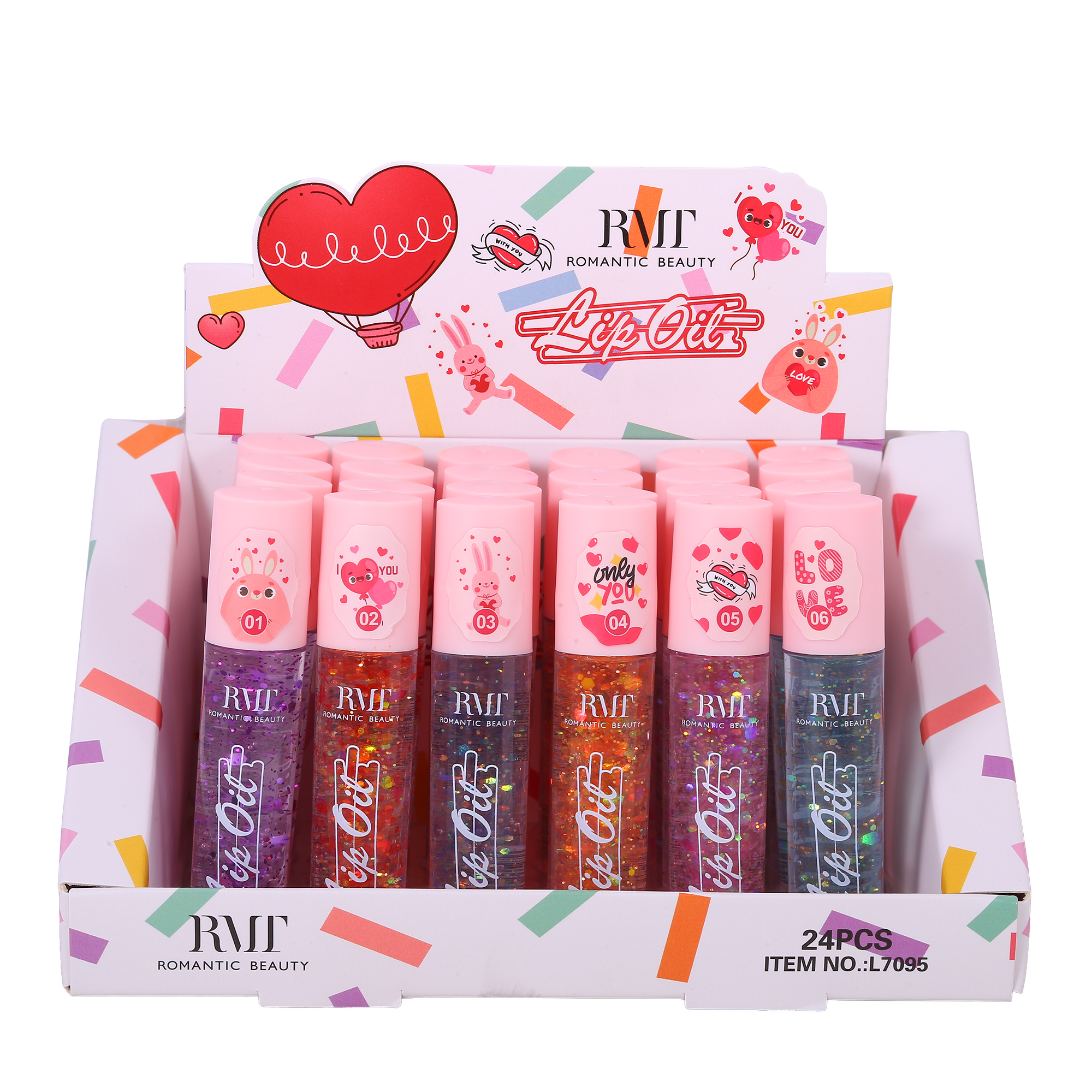 Pack 24 unidades ACEITE DE LABIOS LOVE YOU 