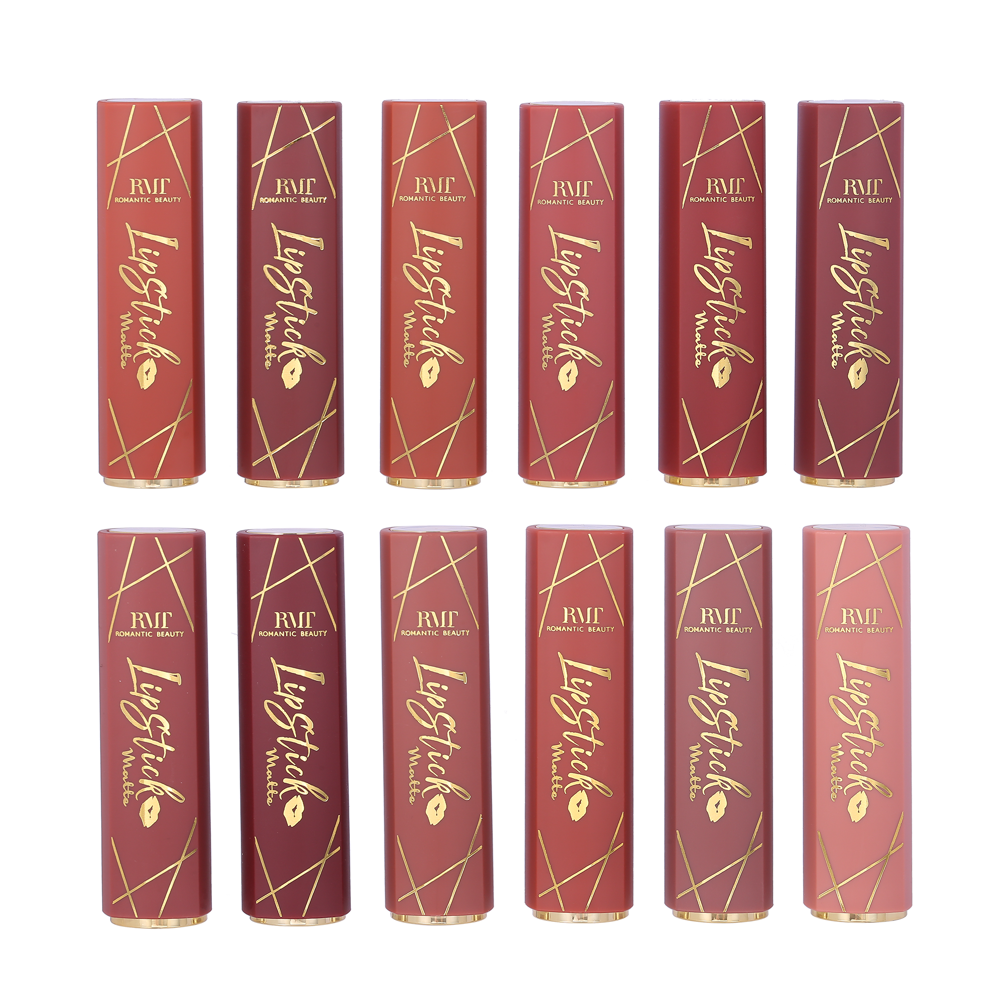 Pack 48 unidades  LIPSTICK MATTE 12 NUDE COLORS