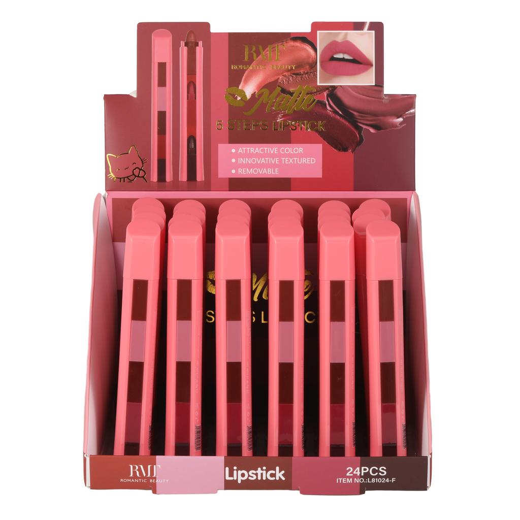 Pack 24 unidades MATTE LIPSTICK 5 IN 1 -