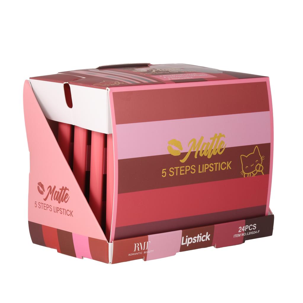 Pack 24 unidades MATTE LIPSTICK 5 IN 1 -